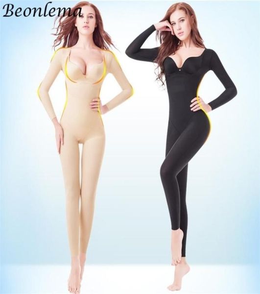 

women full body shapewear bodysuit seamless slimming long underwear tummy compression shaper weight loss corrective 2112186458025, Black;white