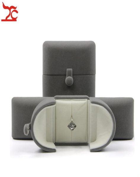 

jewelry package box gray double open buckle lid couple ring pendant necklace earring velvet storage gift case85691649994404, Black;white