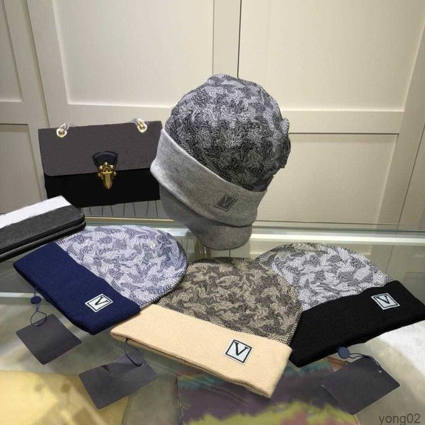 

snow beanies women men winter woolen caps with checked knitted fashion ski cap brand skull caps warm hat, Blue;gray