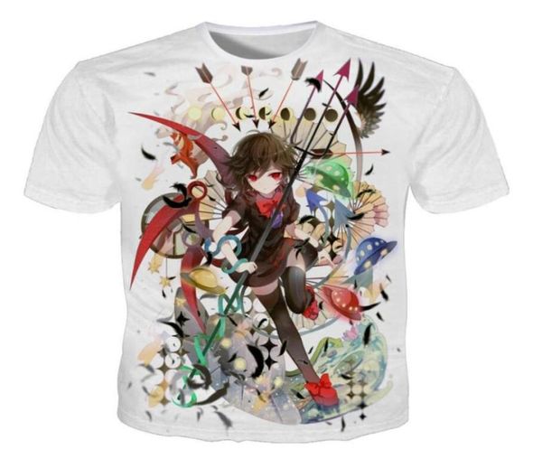 

anime girls tshirts men women 3d print tee shirts fancy japanese cartoon girl short sleeve new design 3d clothes cool gifts8343747, White;black