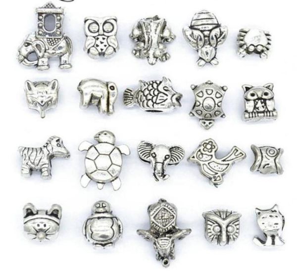 

mix style beads antique silver plated alloy big hole charms spacer beads fit bracelet diy jewelry necklaces pendants cha91996399840559