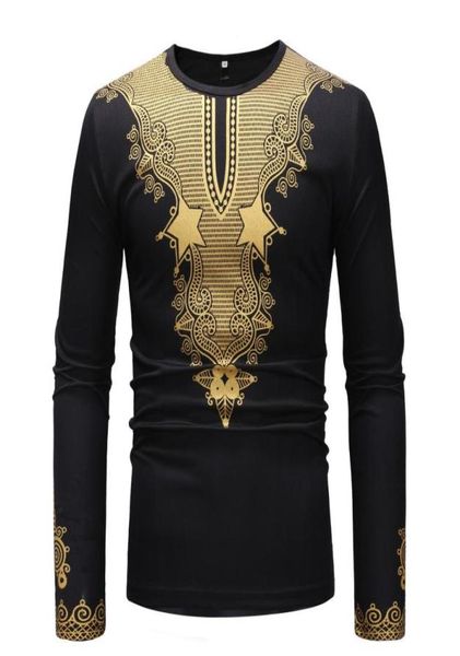 

new fashion african print men039s casual pullover with long sleeves as a base tshirt ethnic clothing2795289, Red