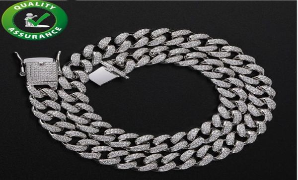 

silver necklace mens diamond cuban link iced out chains rapper luxury designer hip hop necklaces bling men jewlery fashion christm8063559