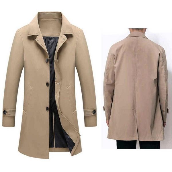 

men's trench coats spring autumn business casual men coat non iron medium length windbreaker male jackets thin outwear 230804, Tan;black