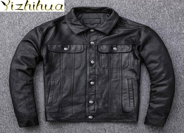 

azazel genuine leather jacket men spring autumn 200 goatskin leather coat short motorcycle jackets cuero genuino99224477205800, Black