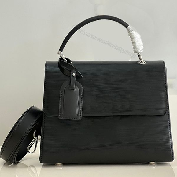 

7a women shoulder crossbody bags greneller pm leather single handle tote handbag moire luxury designer bag clutch flap square 26cm 53695 wit