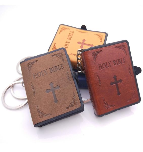 

english version bible leather keychains holy bible keychains mini religious christian jesus book key chain key ring bag keyring m49185412