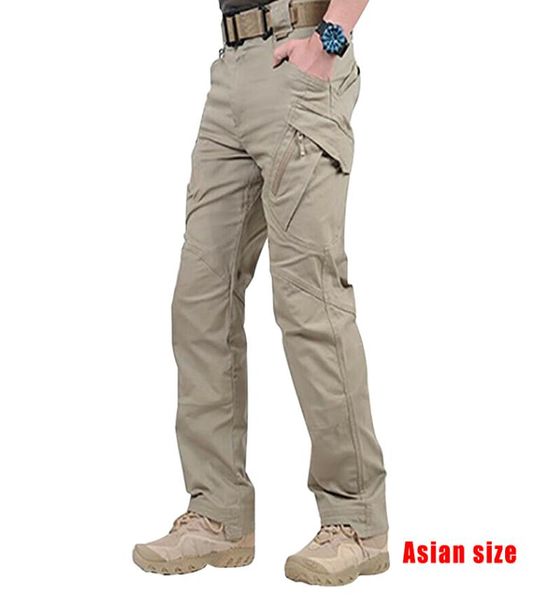 

2019 newly men waterproof work cargo long pants with pockets loose trousers ndj5402910, Black;green