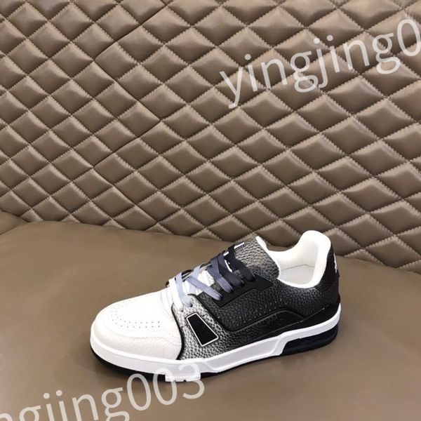 

new sneakers designer calfskin casual shoes reflective shoes vintage leather trainers all-match stylist sneaker leisure shoe rd220631, Black