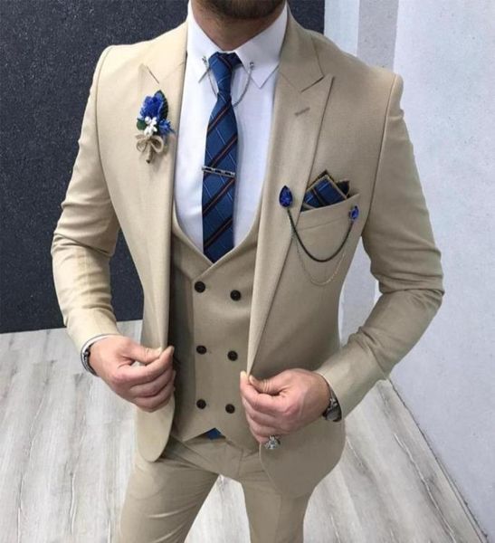 

men039s suits blazers slim fit men 3 piece for wedding 2021 man fashion clothes peaked lapel groom tuxedos male set jacket wi123993269496, White;black