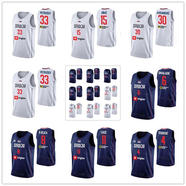 

2023 serbia basketball jersey 0 nikola 15 jokic 51 boban marjanovic 7 bogdan bogdanovic 10 vladimir lucic 25 ognjen jaramaz 4 milos teodosic, Black;red