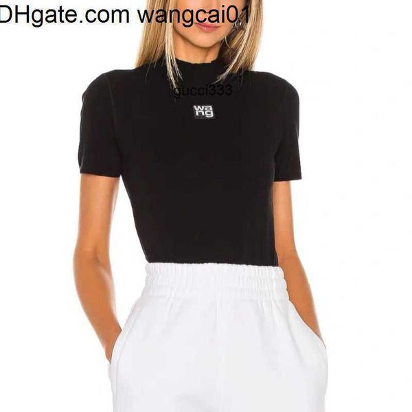 

tight wang alexander men's t-shirts 22aw bottomed fashion design stand seve collar tterss knitted short t-shirt 410 3, White;black