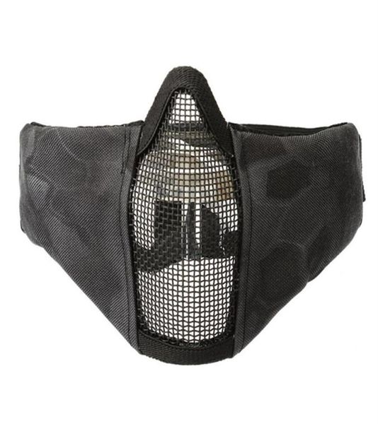 

tactical foldable half face mask protective mesh mask for airsoft paintball with 1000d nylon cover adjustable and elastic belt str3131459