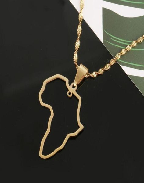 

pendant necklaces stainless steel african map necklace trendy of africa continent chain jewelry6300680, Silver