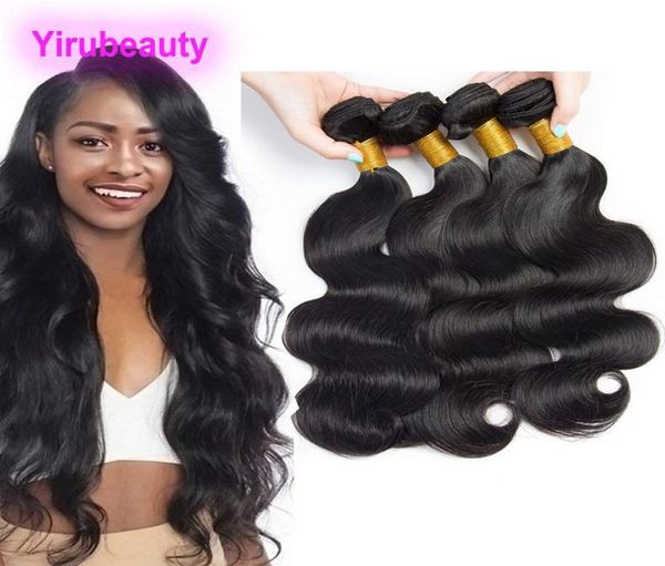 

malaysian mink 9a human hair 100 unprocessed virgin hair body wave 4 bundles hair weaves double wefts 95100gpiece grade 9a2387621, Black
