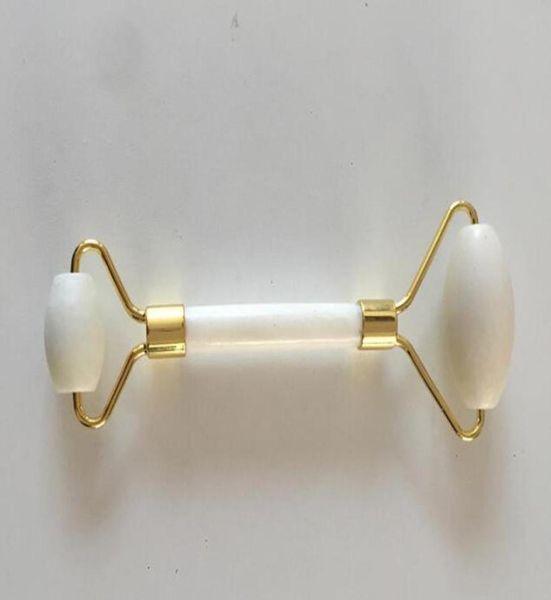 

dhl portable pratical white jade roller healthy face body head foot nature beauty tools in stock13028939431924