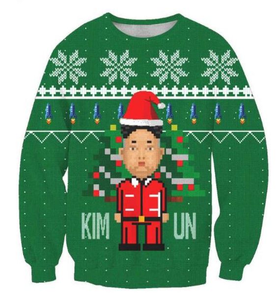 

fashion womensmens merry christmas funny 3d print casual crewneck sweatshirt jumper6202123, Black