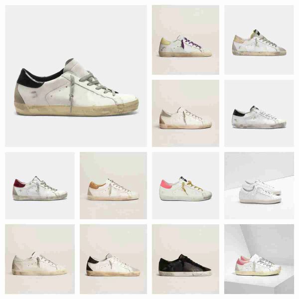 

new release fashion golden italy brand high shoes sneakers mid slide super star shoes luxury sequin classic white do-old dirty selling d, Black