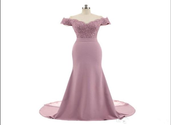 

new arrival pink v neck cap sleeve vintage lace appliques beaded mermaid bridesmaid dresses party gowns vestido de festa4050557, White;pink