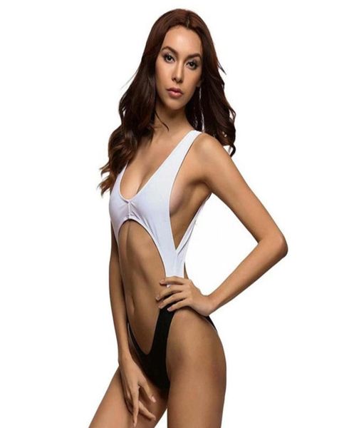 

women summer fashion personalized bikini one piece swimsuit halter open hollowed out swimwear set3476796, White;black
