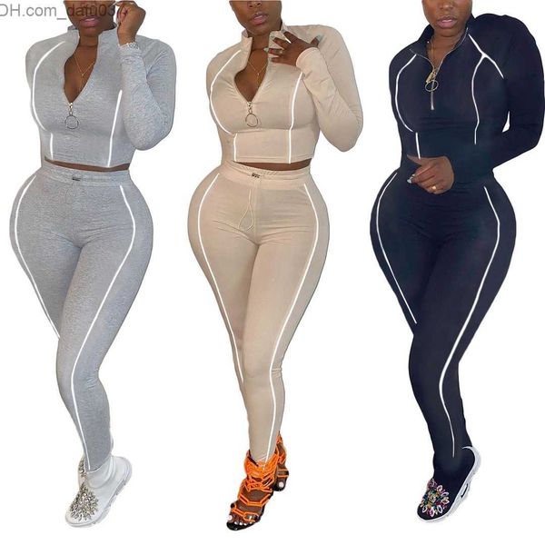 

women's tracksuits women's tracksuits autumn winter women 2 piece set sports fashion skinny solid navel and pants tracksuit sweats, Gray