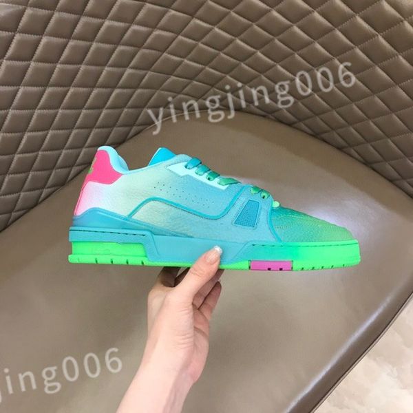 

new luxury shoes for mens woman trainer men sneakers since designer shoes black white blue denim leather casual sneaker size 39-45 rd0632