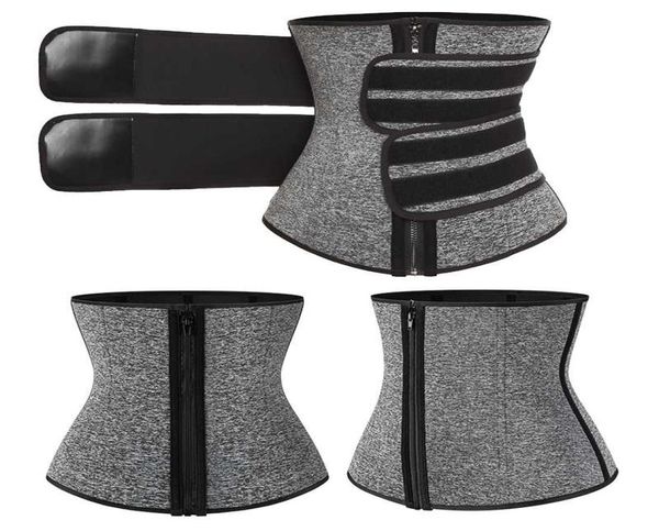 

waist support steel boned waist corset trainer sauna sweat sport girdle cintas modeladora women weight loss lumbar shaper8364785, Black;gray