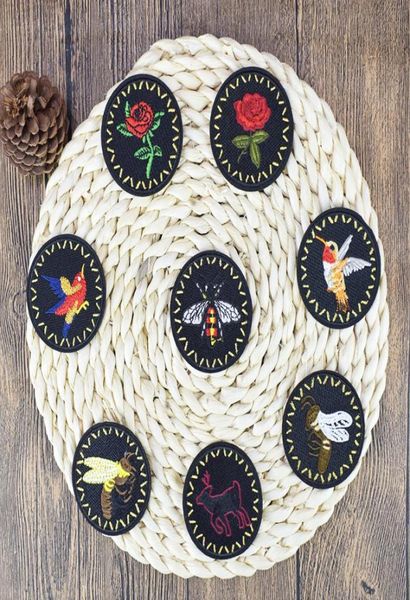 

8 styles bees badge patches for clothing bags iron on transfer applique insect patch for jacket jeans diy sew on embroidery sticke3363512, Black