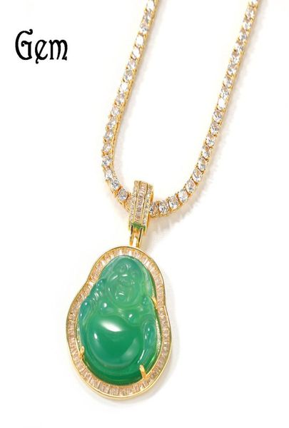 

hip hop necklace jade pith maitreya buddha zircon pendant for men and women5358836, Silver