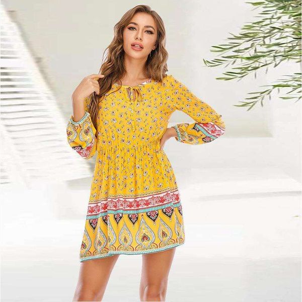 

selling long sleeve dress womens bohemian beach, Black;gray