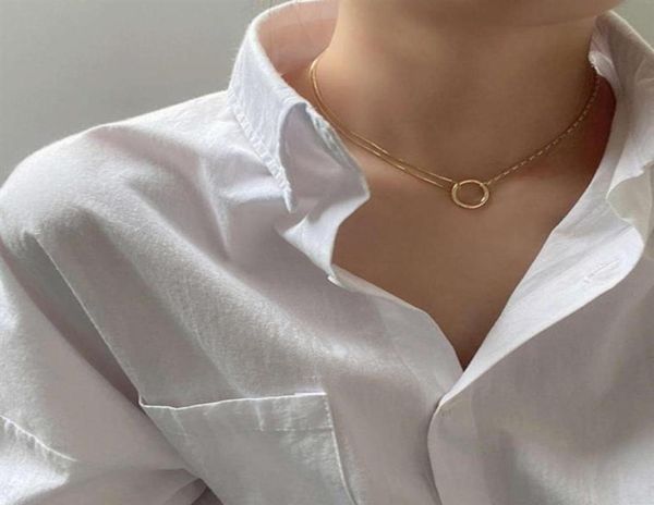

necklace simple temperament circle clavicle ins cool fashion neck accessories women253c9849115, Silver