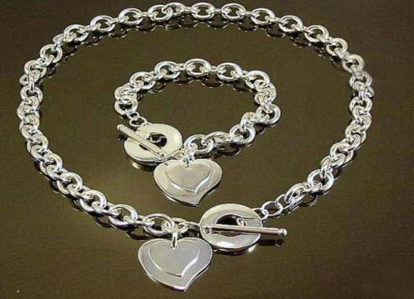

whole lowest christmas gift 925 silver necklacebracelet set s6579689696586640