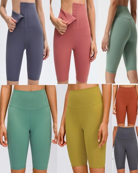 

women leggings shorts high waist breasted yoga womens workout gym wearhigh pants five point hip running solid color4998395, Black