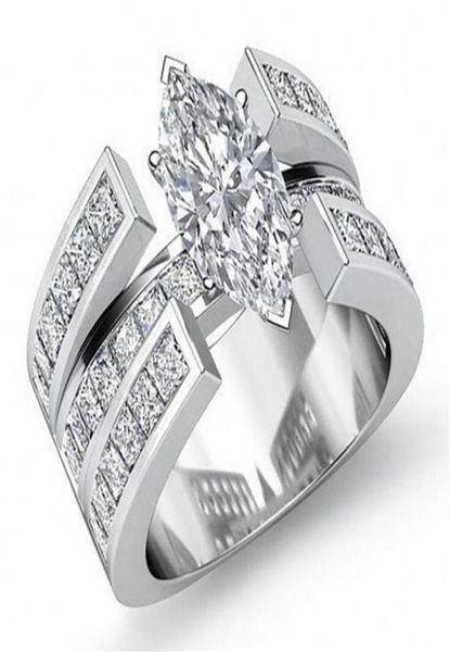 

victoria wieck luxury jewelry 925 sterling silver marquise cut white z cz diamond promise ring women wedding bridal ring gift25990399, Slivery;golden