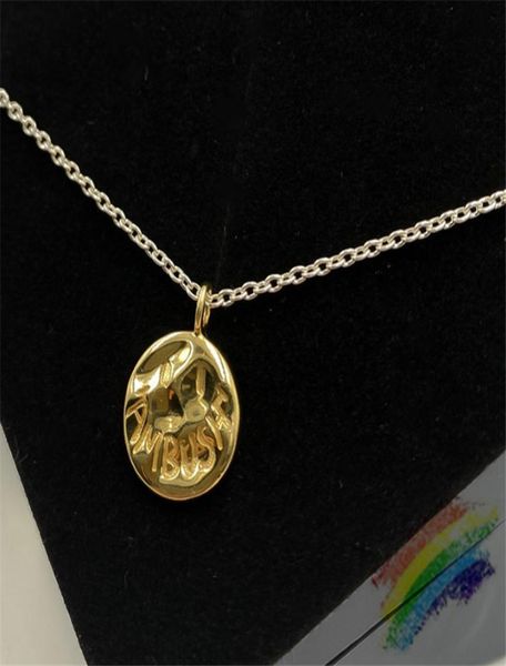 

solid round necklace men women original gift box and cloth bag accessories4924132, Silver
