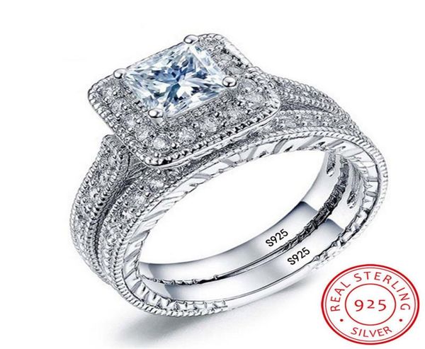 

luxury 925 solid silver ring cubic cz rings set jewelry wedding ring band promise engagement rings for women yr2939880528, Slivery;golden