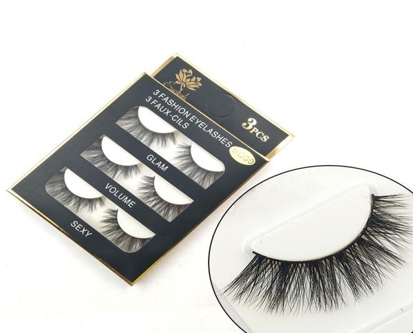 

3 pairs fake eyelashes sd60 box 100 handmade 3d beauty thick long eye lashes eyelash1733531
