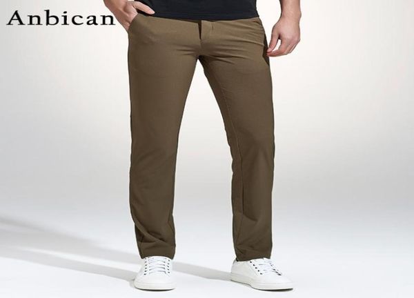 

anbican fashion khaki casual pants men 2017 spring brand new leisure business slim trousers mens cotton work chinos dress pants5149609, Black