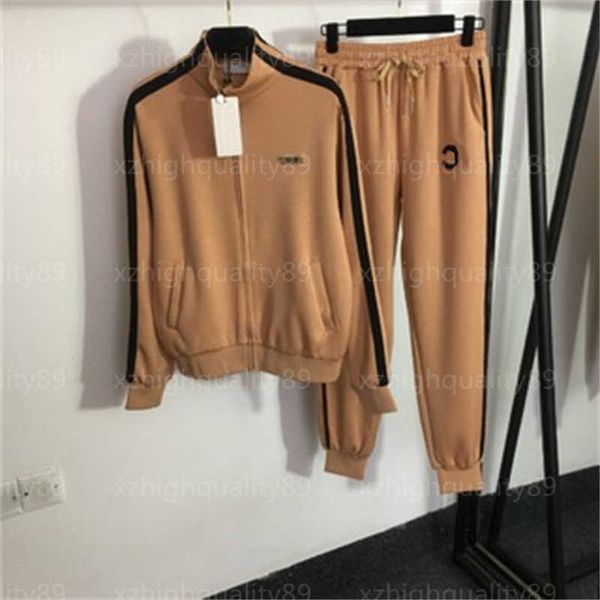 

womens fitness two piece set tracksuits designer clothing outdoor sports wear long sleeve jacket elastic waist casual pants designers sweatp, White