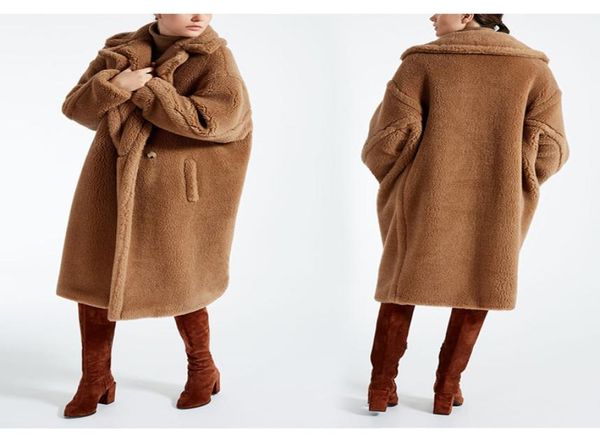 

star with the same teddy bear lamb fur coat imitation fur quilted coat female coat teddy bear7113392, Black