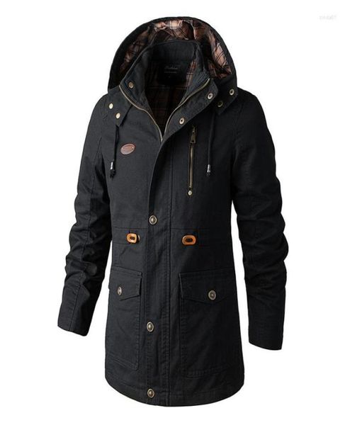 

men039s down jackets washed cotton winter jacket men casual hooded warm parka coat windproof military8983479, Black