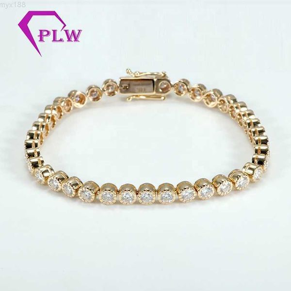 

14k yellow gold bezel setting bracelet small size dazzling bracelet in tennis style, Silver