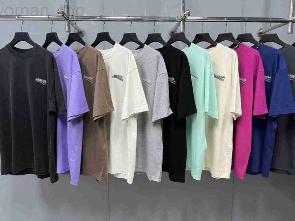 

women's t-shirt designer b family high edition paris wave cola embroidery short sleeve blcg loose t-shirt lfaf, White