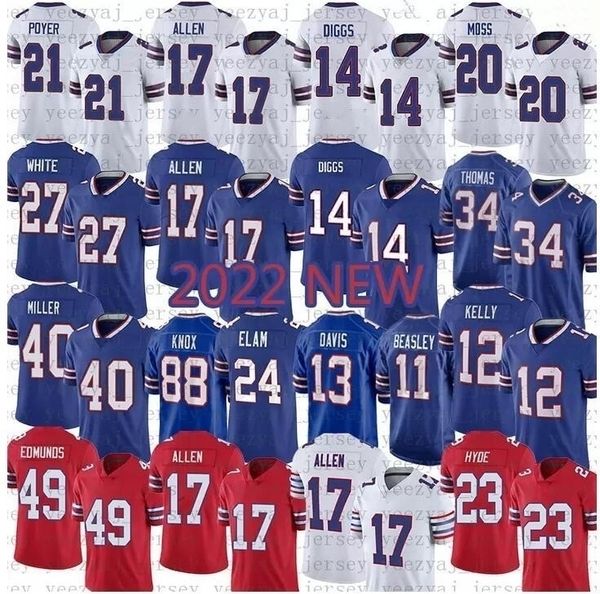 

football jersey 17 josh allen 13 gabe davis 88 dawson knox 58 matt milano 50 gregory rousseau 2 tyler bass 11 cole beasley 14 stefon diggs b, Black;red