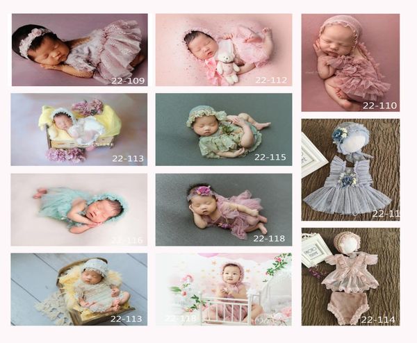 

01month born pography props baby hat headband lace romper bodysuits outfit baby girl dress costume pography clothing 2206176173031, Yellow