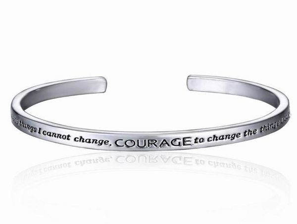 

new serenity prayer silver plated bracelet in a gift box love for women3403452, Black