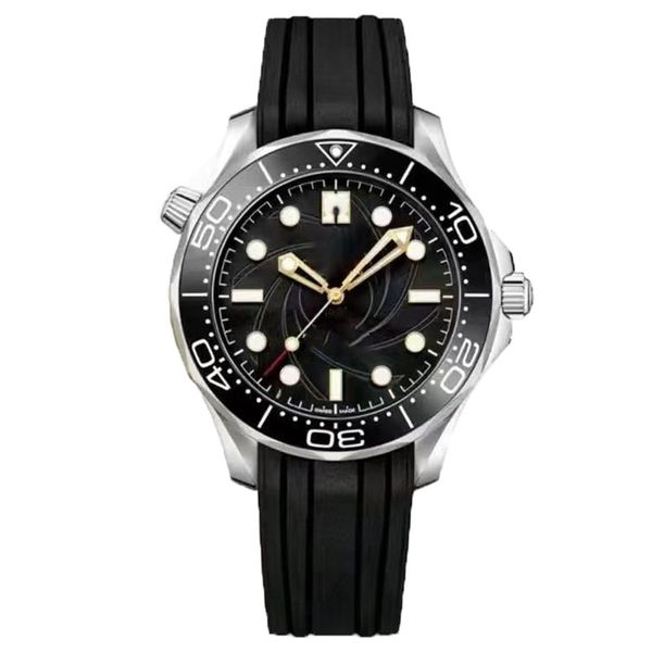 

fashion brand men's watch luxury omg mechanical automatic watch 41mm sapphire glass lens all stainless steel leather strap waterproof, Slivery;brown