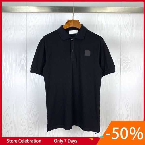 

mens polo shirt retro brand classic t shirt men tees embroidery short sleeve summer lapel solid color chest letter decoration stones island, White;black