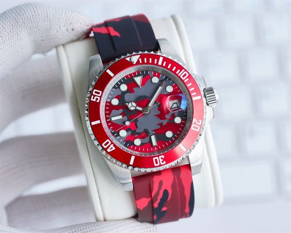 

original box luxury aaa automatic watch 904l stainless steel 40mm military camouflage dial sapphire swimming designer watch montre de lux, Slivery;brown