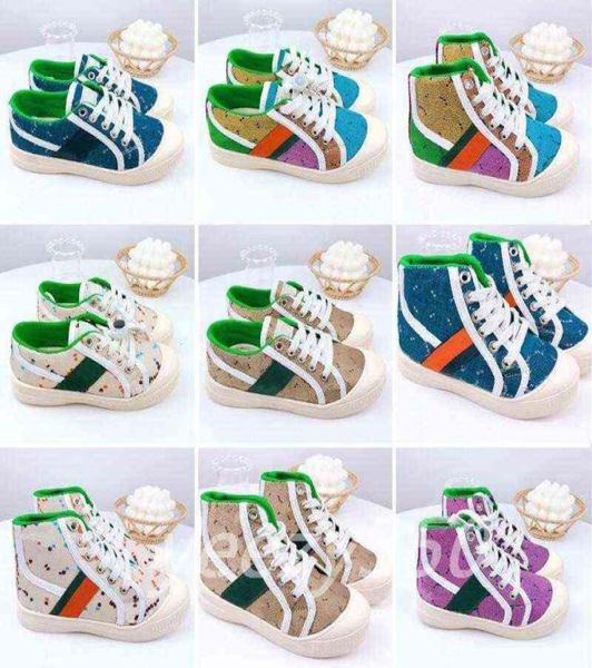 

kids designer casual sneakers tiger childrens tennis 1977 sneaker girls boys tiger flower print ivory canvas linen fabric high low4967585, Black